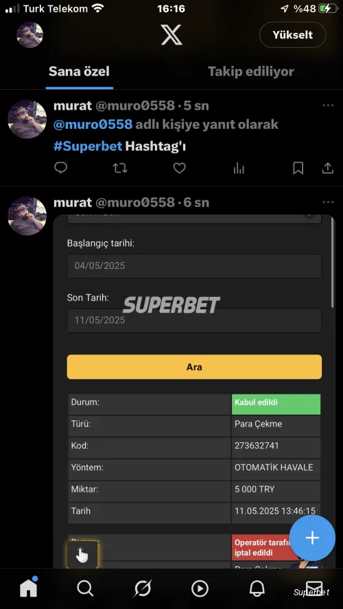 Harika superbet teşekkür ederim